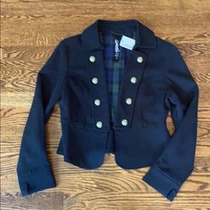 NWT Priorities size 6 black military crop jacket